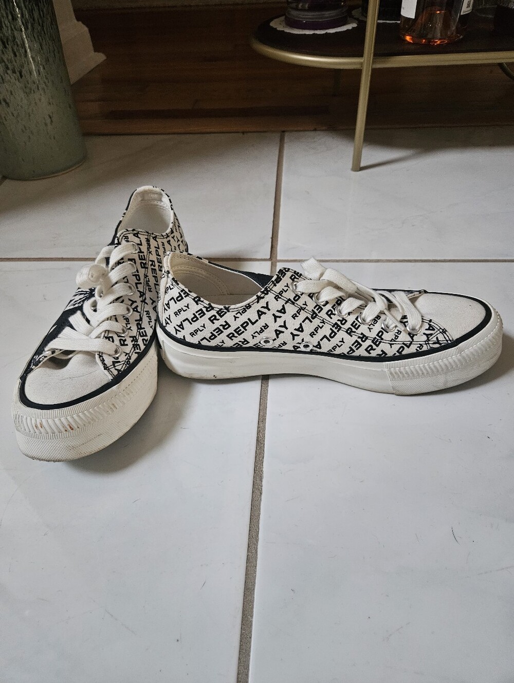 Replay Floral Sneakers Black & White EU 38